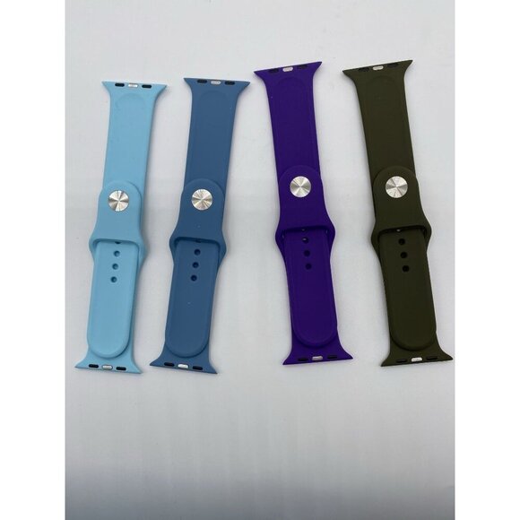 Watch Sports Silicone Bands 42mm 4-Pack Mixed Colors M/L Pin-Tuck Closure - Picture 4 of 5